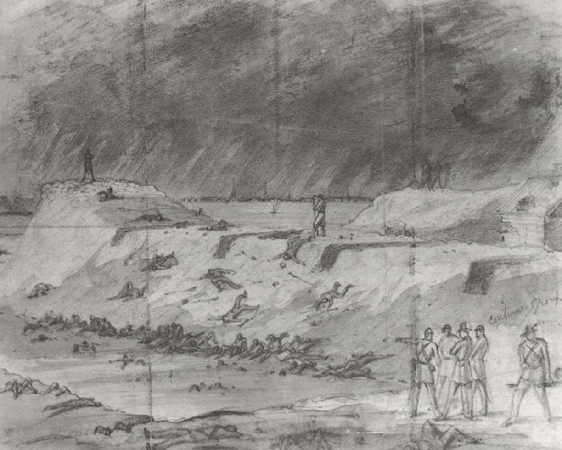 The Appearance of the Ditch the Morning after the Assault on Fort Wagner,July 19, Frank Vizetelly